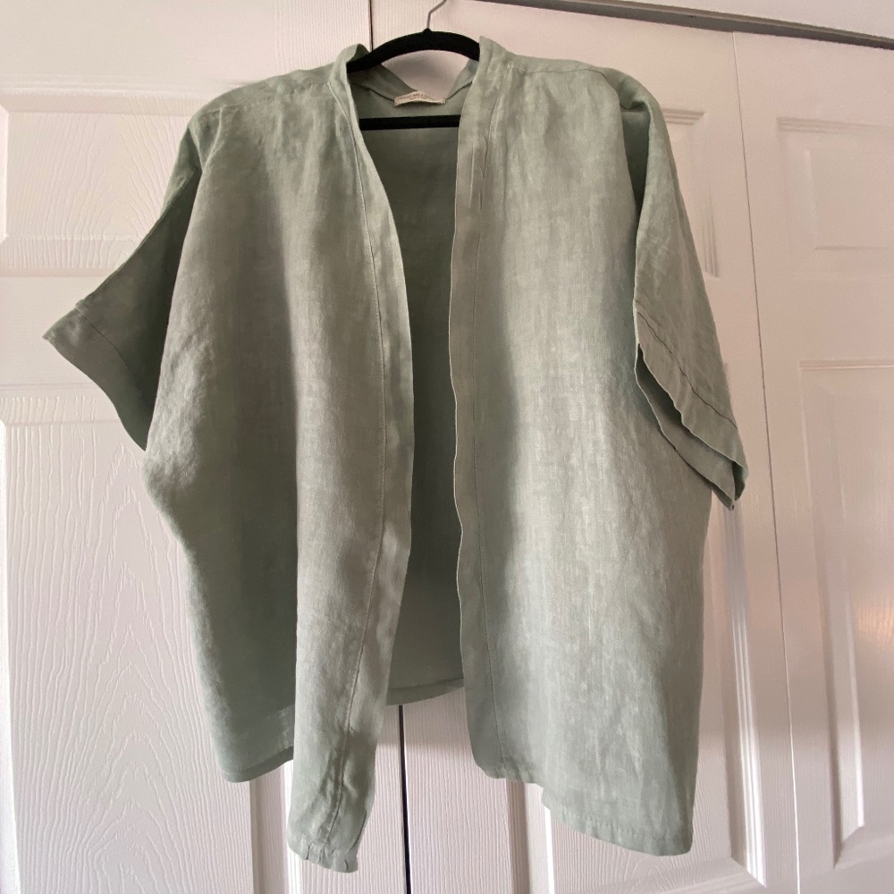 Terzo Millennio Jacket Style Linen Top